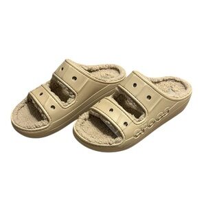 NWT Crocs Baya Cozzzy Sandal Taupe Neutral Unisex M10 W12 Chai